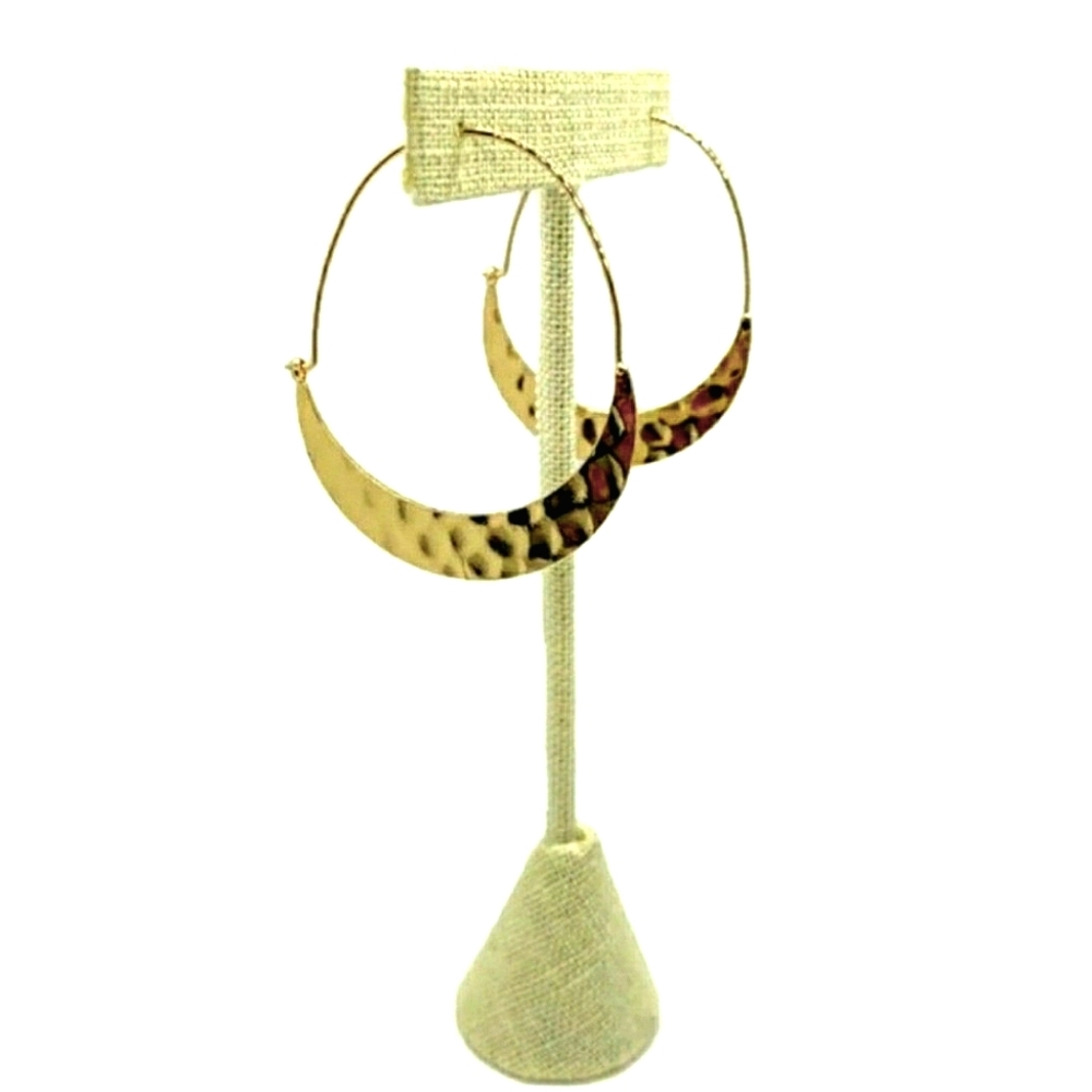Gold plated crescent hoops; nwot